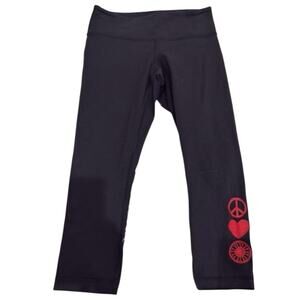 Lululemon Soulcycle Skull Heart Wunder Under Crop Leggings Sz 4